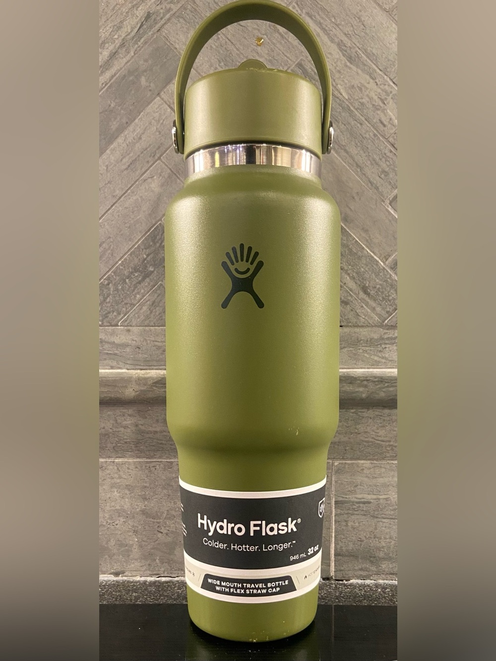 Hydroflask 32oz Straw Bottle With Flex Cap Lid ~ New Color ~ Palmer Green